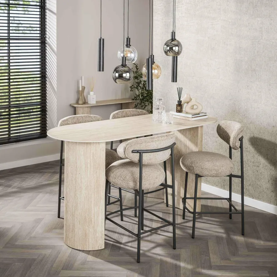 WoonStijl Barstoel Round Cargo zand New