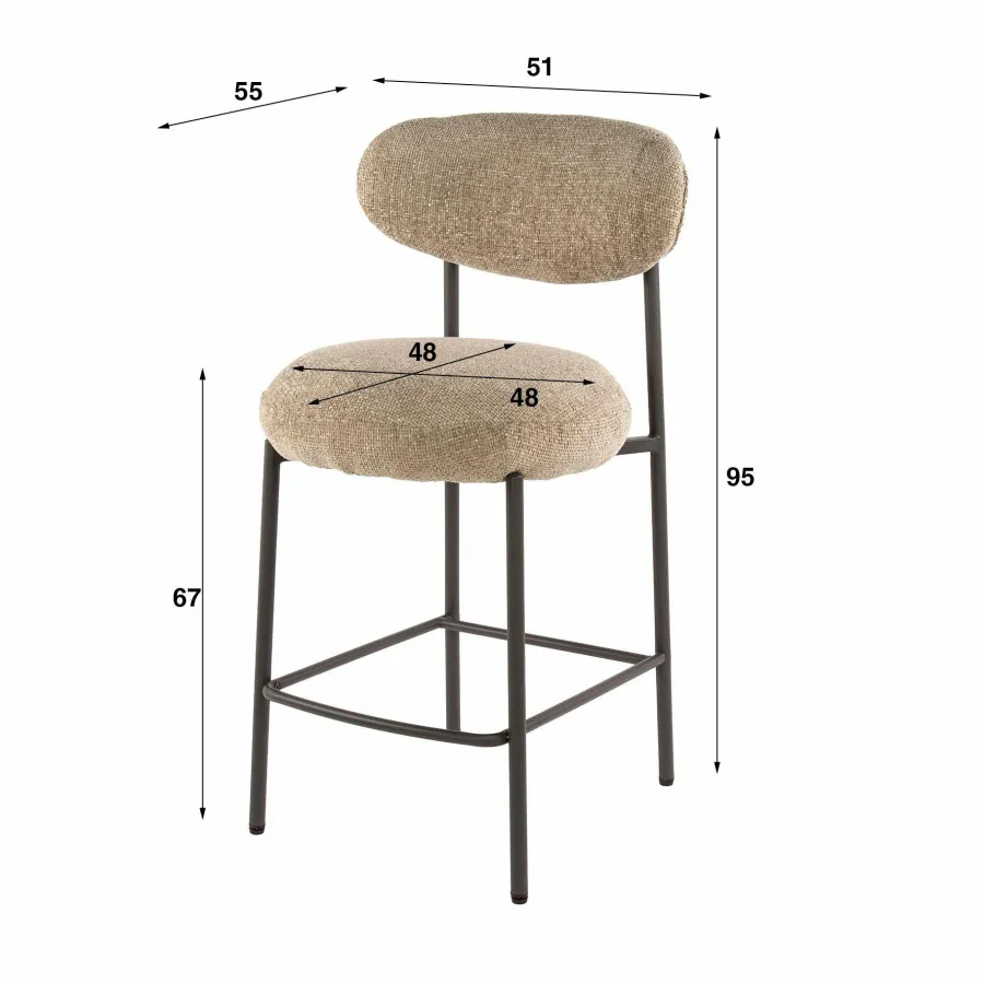 WoonStijl Barstoel Round Cargo zand New