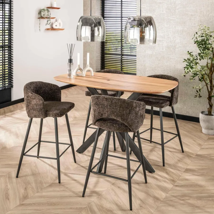 WoonStijl Barstoel Salon Tissee cargo bruin New