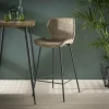 WoonStijl Barstoel velvet ronde buis Champagne velvet
