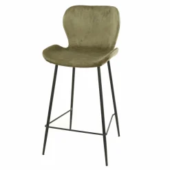 WoonStijl Barstoel velvet ronde buis Champagne velvet