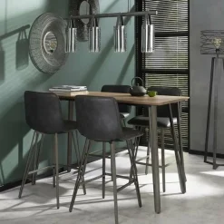 WoonStijl Barstoel V-poot PU zwart - showroommodel laatste artikel