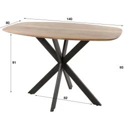 WoonStijl Bartafel Arhus solid 140 cm Discount