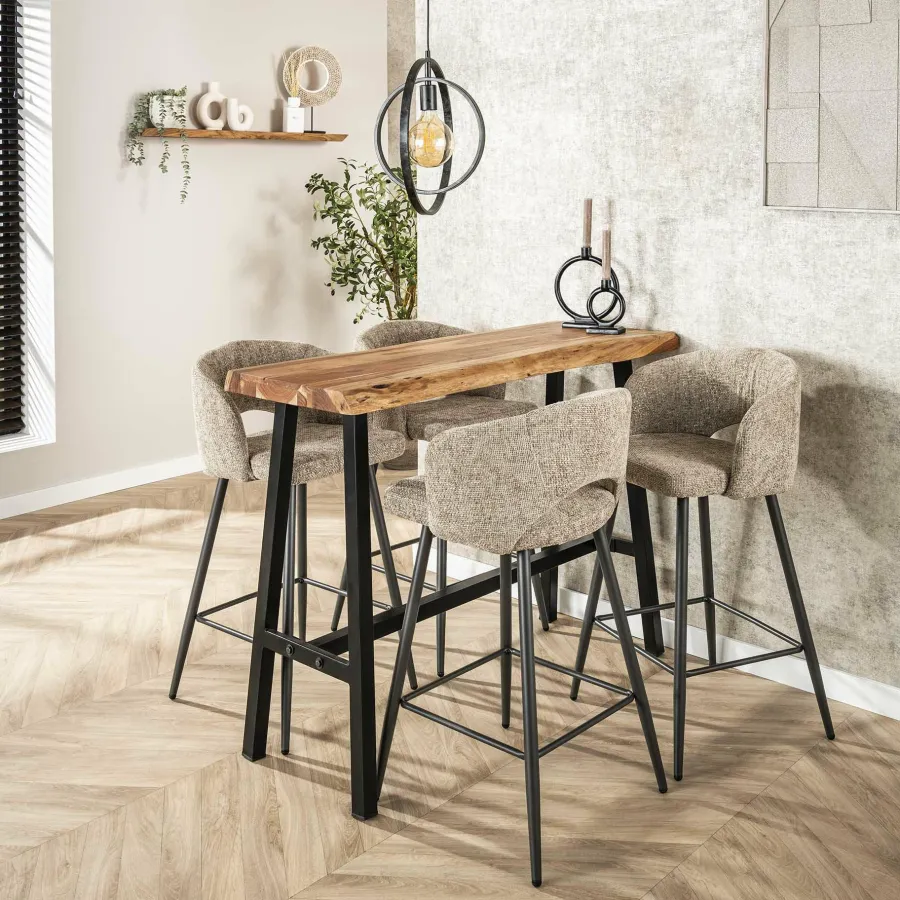 WoonStijl Bartafel live edge 2+3 dik / massief Acacia naturel Best