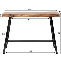 WoonStijl Bartafel live edge 2+3 dik / massief Acacia naturel Best