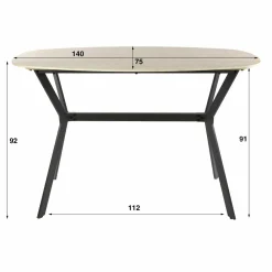 WoonStijl Bartafel Romano deens ovaal 140cm Best