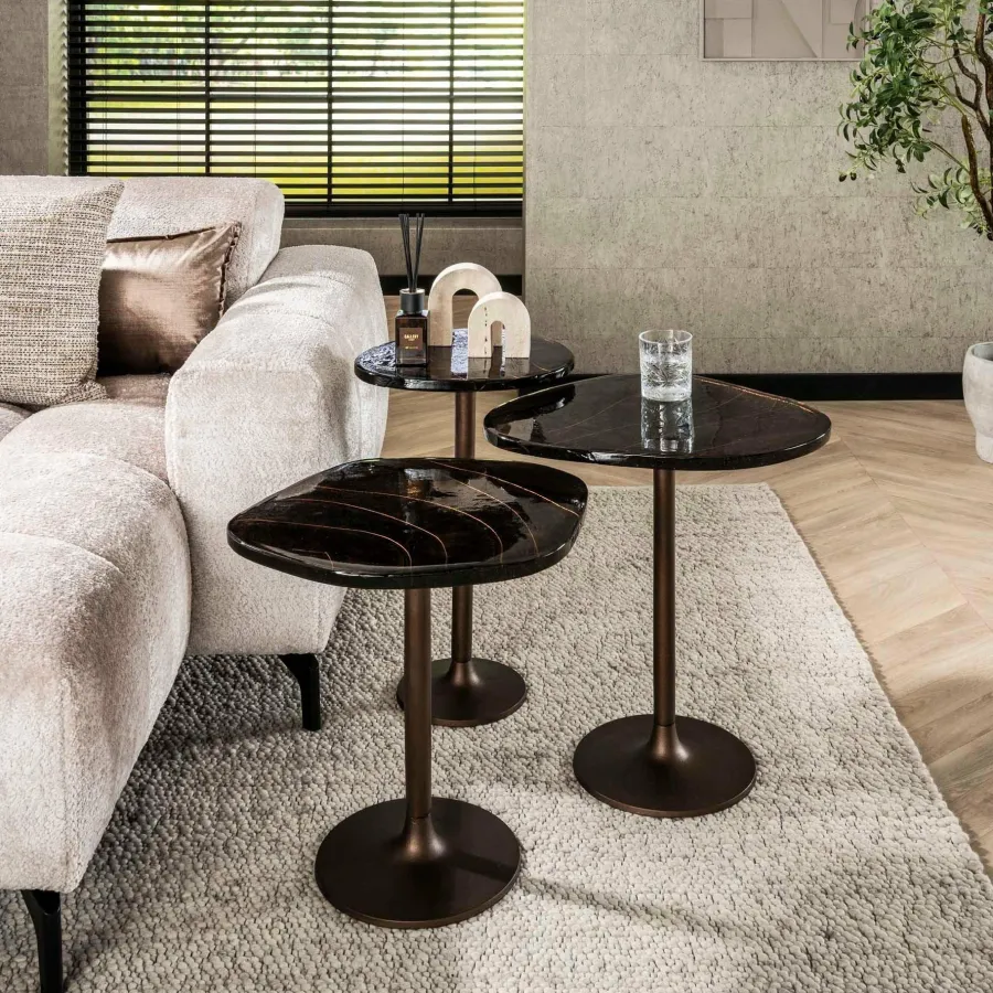 WoonStijl Bijzettafel L Eclipse koper antiek finish Clearance