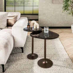 WoonStijl Bijzettafel L Eclipse koper antiek finish Clearance