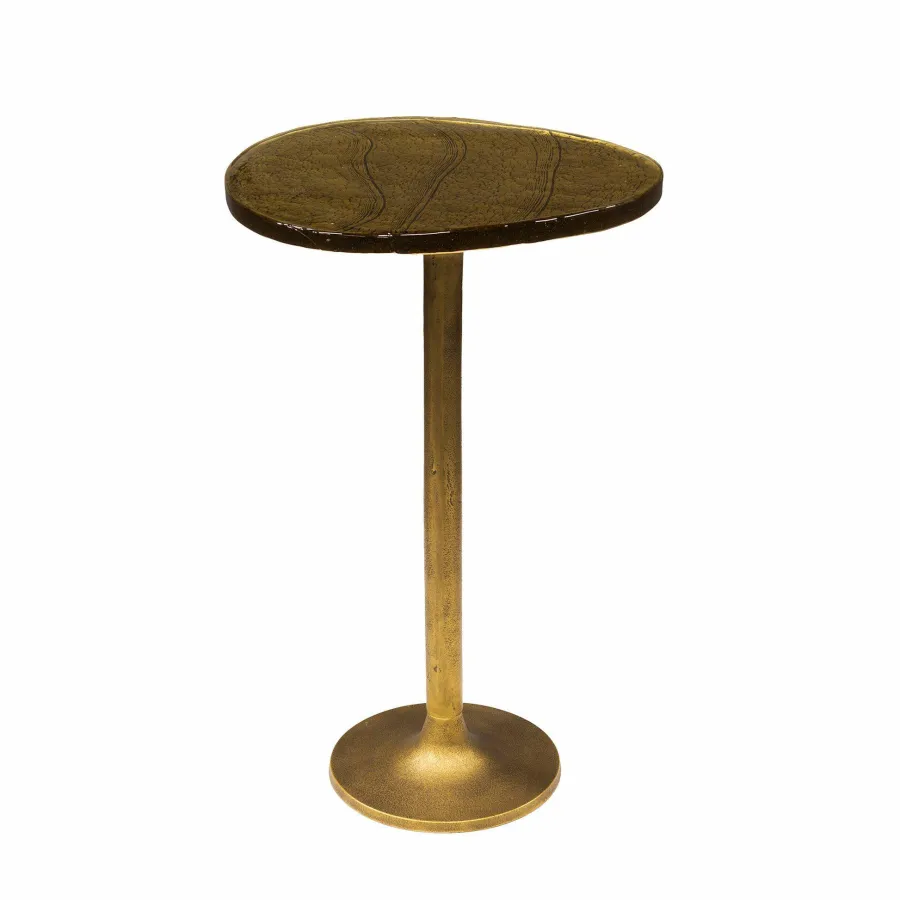 WoonStijl Bijzettafel L Eclipse goud antiek finish New