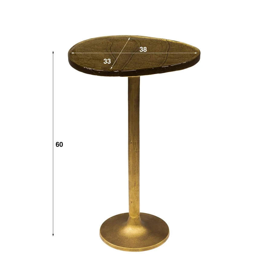 WoonStijl Bijzettafel L Eclipse goud antiek finish New