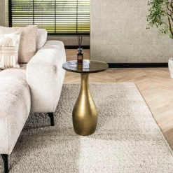 WoonStijl Bijzettafel M druppel Eclipse goud antiek finish New