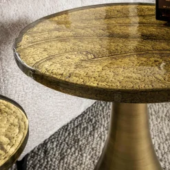 WoonStijl Bijzettafel M druppel Eclipse goud antiek finish New