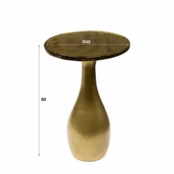 WoonStijl Bijzettafel M druppel Eclipse goud antiek finish New