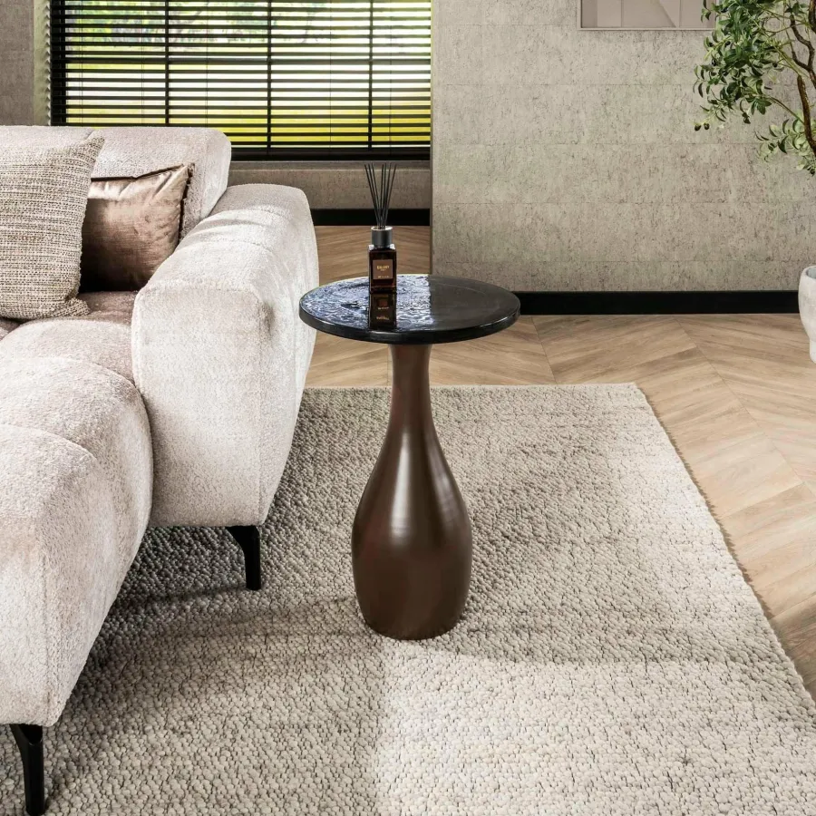 WoonStijl Bijzettafel M druppel Eclipse koper antiek finish