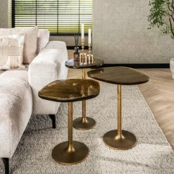 WoonStijl Bijzettafel M Eclipse Goud antiek finish Clearance