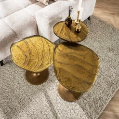 WoonStijl Bijzettafel M Eclipse Goud antiek finish Clearance