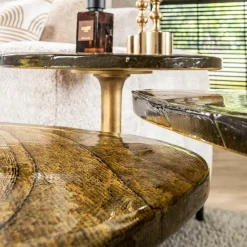 WoonStijl Bijzettafel M Eclipse Goud antiek finish Clearance