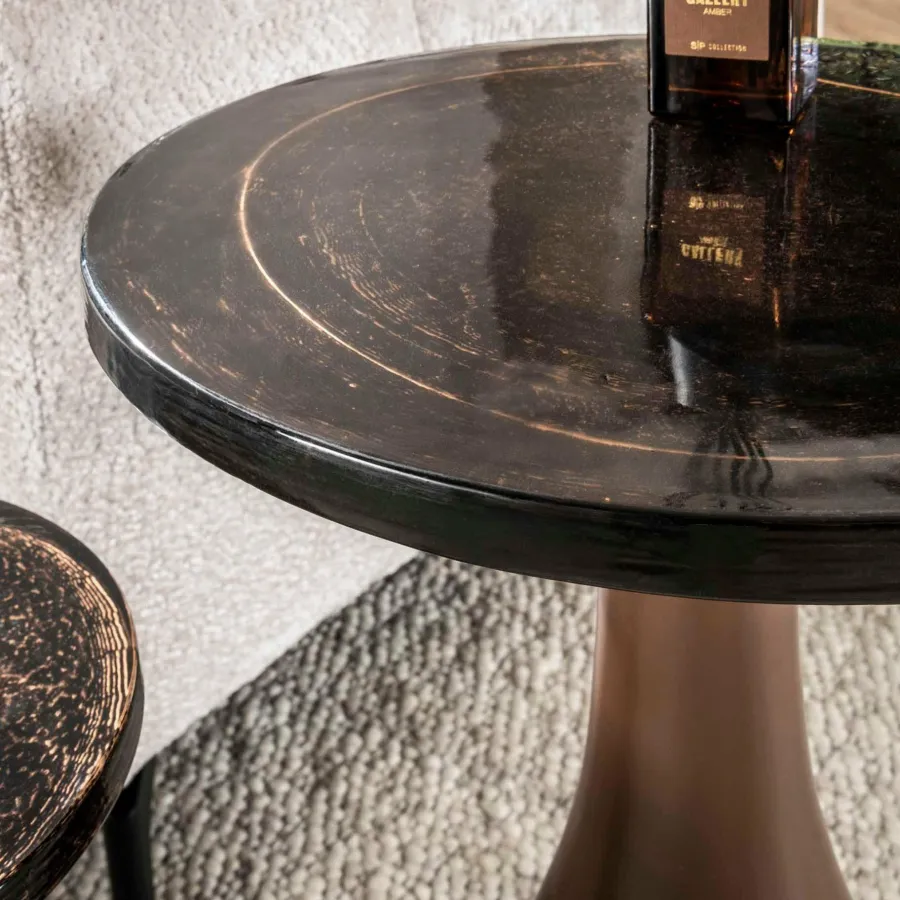 WoonStijl Bijzettafel S druppel Eclipse koper antiek finish Outlet