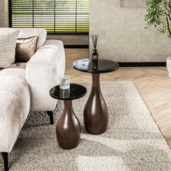 WoonStijl Bijzettafel S druppel Eclipse koper antiek finish Outlet
