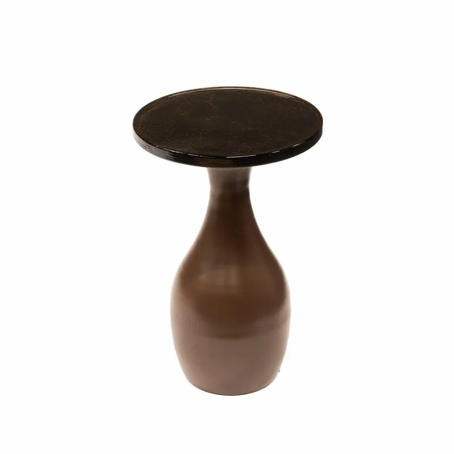 WoonStijl Bijzettafel S druppel Eclipse koper antiek finish Outlet