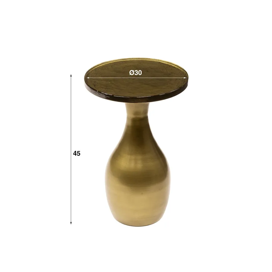 WoonStijl Bijzettafel S druppel Eclipse koper antiek finish Outlet