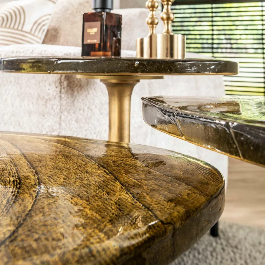 WoonStijl Bijzettafel S Eclipse goud antiek finish Clearance