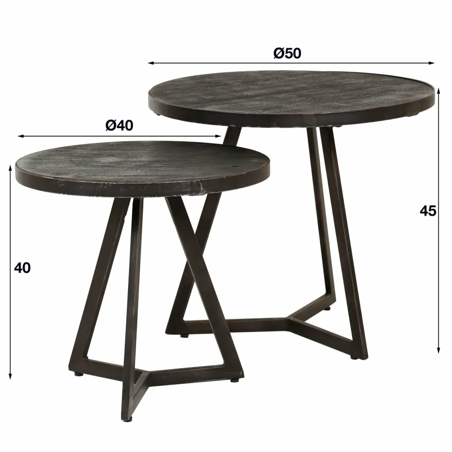 WoonStijl Bijzettafel set van 2 Yucon black Online