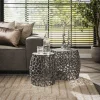 WoonStijl Bijzettafel set/2 maze zandgegoten / Zwart nikkel Clearance