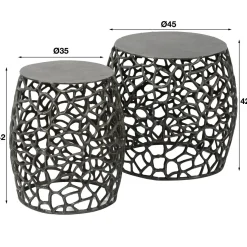 WoonStijl Bijzettafel set/2 maze zandgegoten / Zwart nikkel Clearance