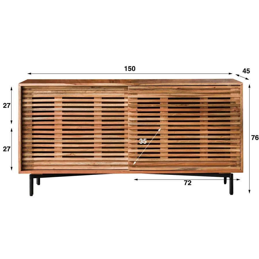 WoonStijl Dressoir 2 deuren slide 150 cm Clearance
