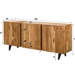 WoonStijl Dressoir 3 deuren block acacia Online
