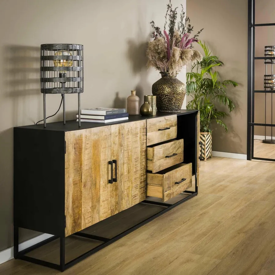 WoonStijl Dressoir Mango Metal Wood Clearance