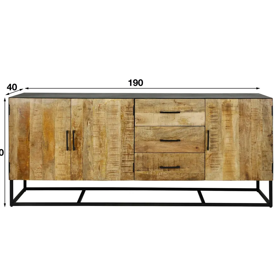 WoonStijl Dressoir Mango Metal Wood Clearance