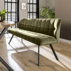 WoonStijl Eetkamerbank raster 180 velvet groen New