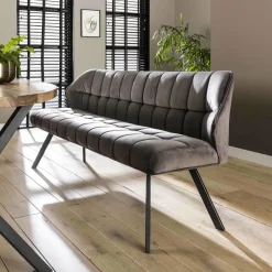 WoonStijl Eetkamerbank raster 180 velvet antraciet Clearance