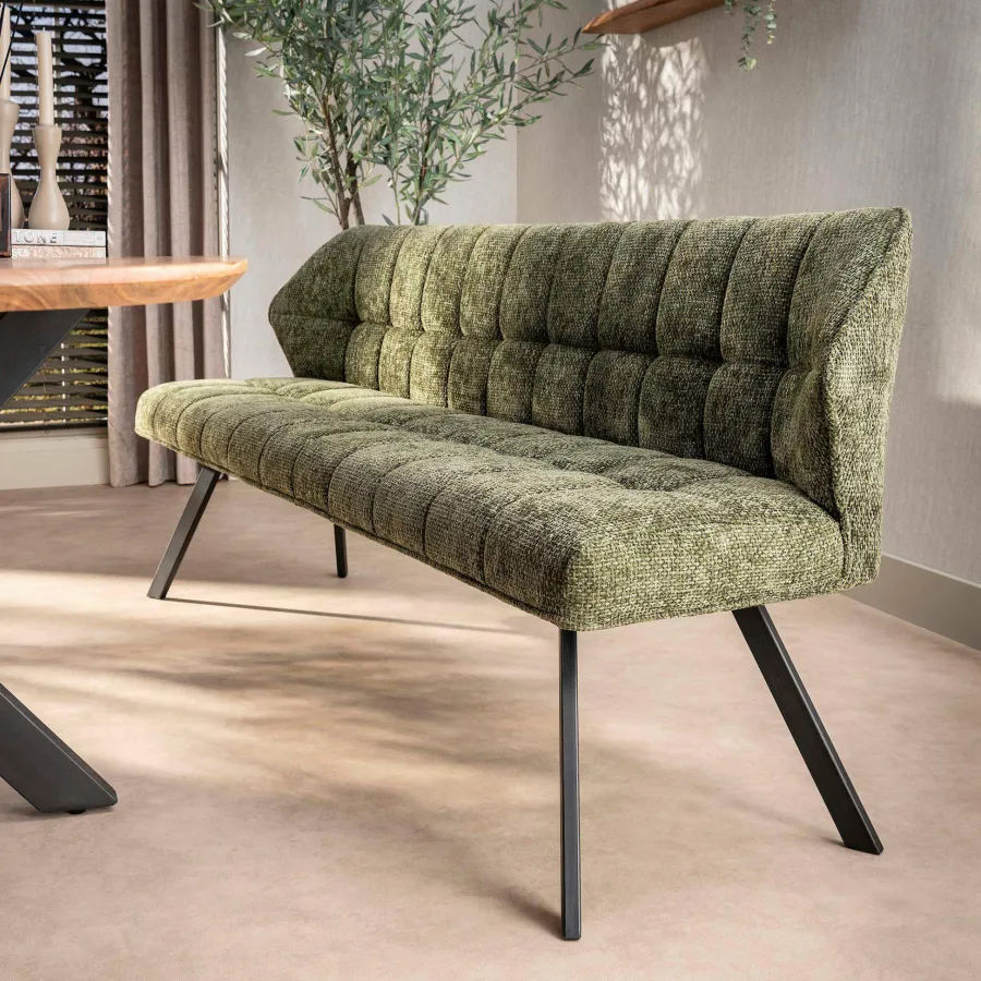 WoonStijl Eetkamerbank Raster 180 cm Hoven groen Discount