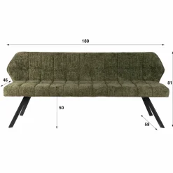 WoonStijl Eetkamerbank Raster 180 cm Hoven groen Discount