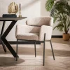 WoonStijl Eetkamerstoel Boucle ronde rug Curva zand Best