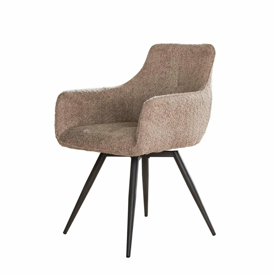 WoonStijl Eetkamerstoel Draaibaar Boucle zand Hot