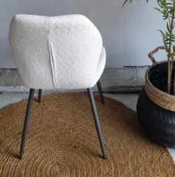 WoonStijl Eetkamerstoel Lende Boucle wit