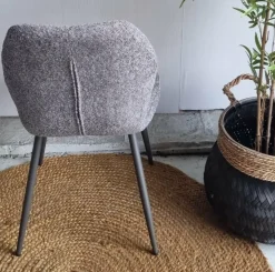 WoonStijl Eetkamerstoel Lende Boucle grijs New