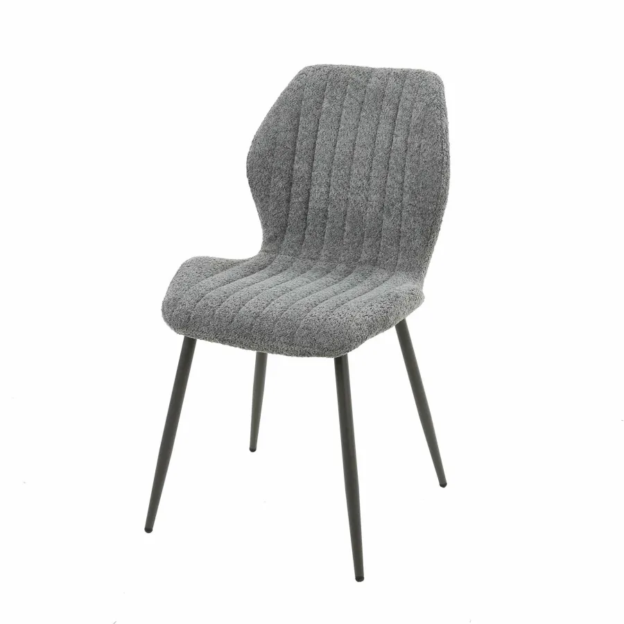 WoonStijl Eetkamerstoel Lende Boucle grijs New