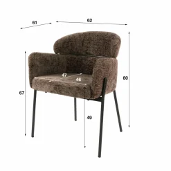 WoonStijl Eetkamerstoel ronde rug Curva Hoven Taupe Clearance