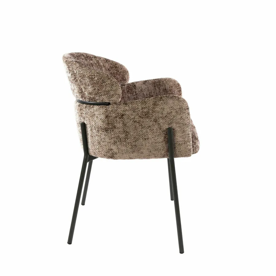 WoonStijl Eetkamerstoel ronde rug Curva Hoven Champagne New