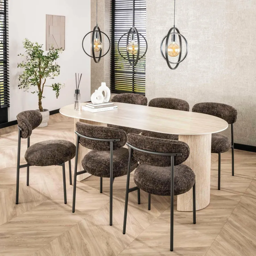 WoonStijl Eetkamerstoel round Tissee cargo bruin Clearance