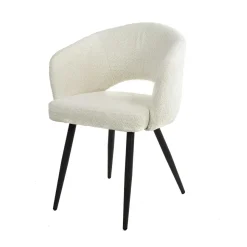 WoonStijl Eetkamerstoel Salon Boucle wit Clearance