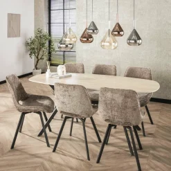 WoonStijl Eetkamerstoel Swivel - Rich champagne Clearance