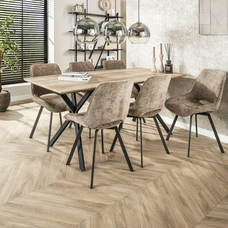 WoonStijl Eetkamerstoel Swivel - Rich champagne Clearance