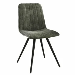 WoonStijl Eetkamerstoel velvet straight stitch - Groen of goud Discount