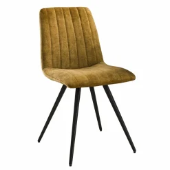 WoonStijl Eetkamerstoel velvet straight stitch - Groen of goud Discount